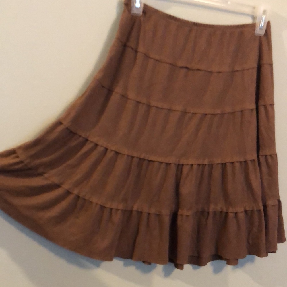 Max Edition brown Faux Suede Circle / A-line skirt